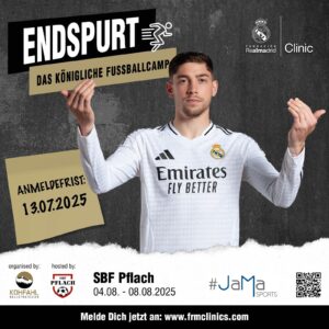 Die Real Madrid Clinic, die größte und bekannteste Fußballschule Europas, ist vom 04.- 08.08.2025 wieder in Pflach zu Gast!